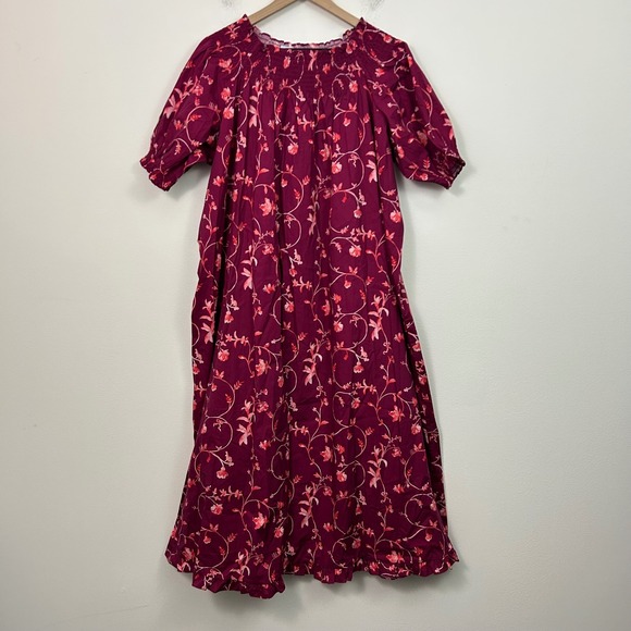 Hill House Caroline Nap Dress Red Burgundy Smock Size 2XL